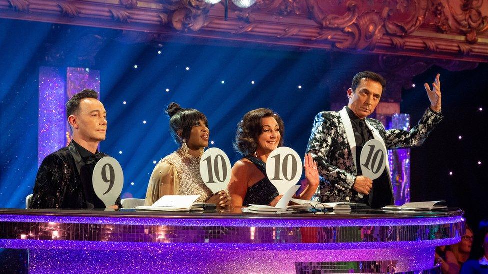 the judges of strictly come dancing. , Craig Revel Horwood, Motsi Mabuse, Shirley Ballas and Bruno Tonioli