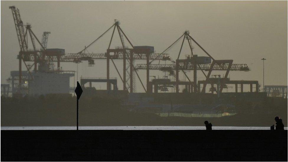 Port of Dublin at sunset