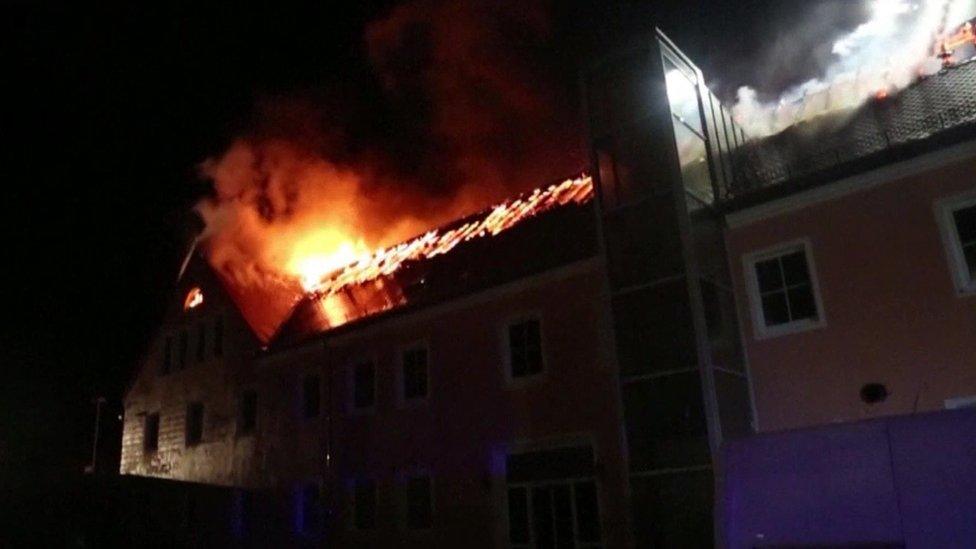 Fire at refugee centre in Bautzen