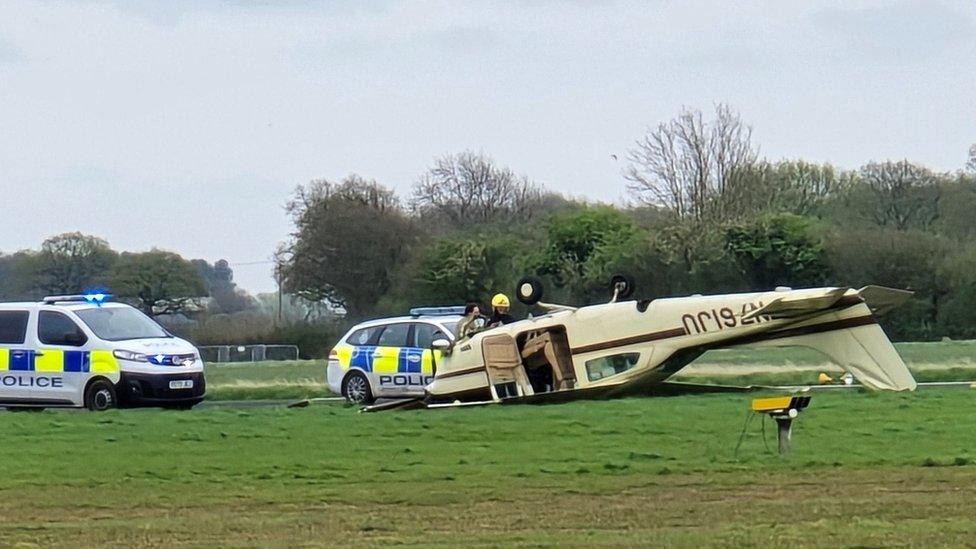 Aeroplane crash at Church Fenton
