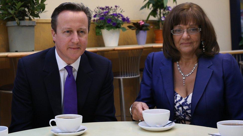 David Cameron and Ros Altmann, pensions minister