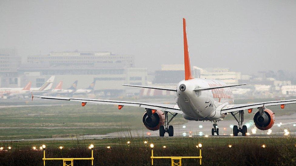 EasyJet flight at Glasgow airport