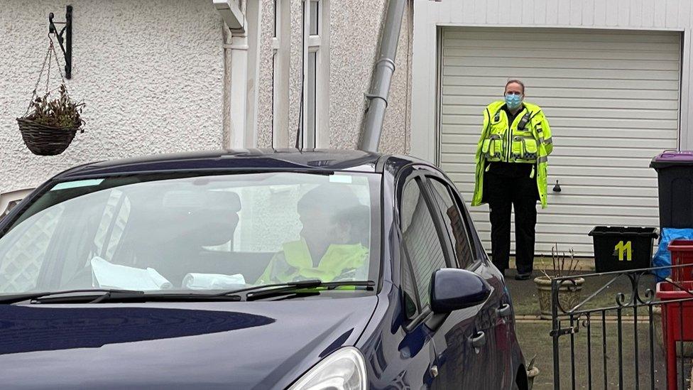 A policeman outside a property in Lansdowne, Sebastopol