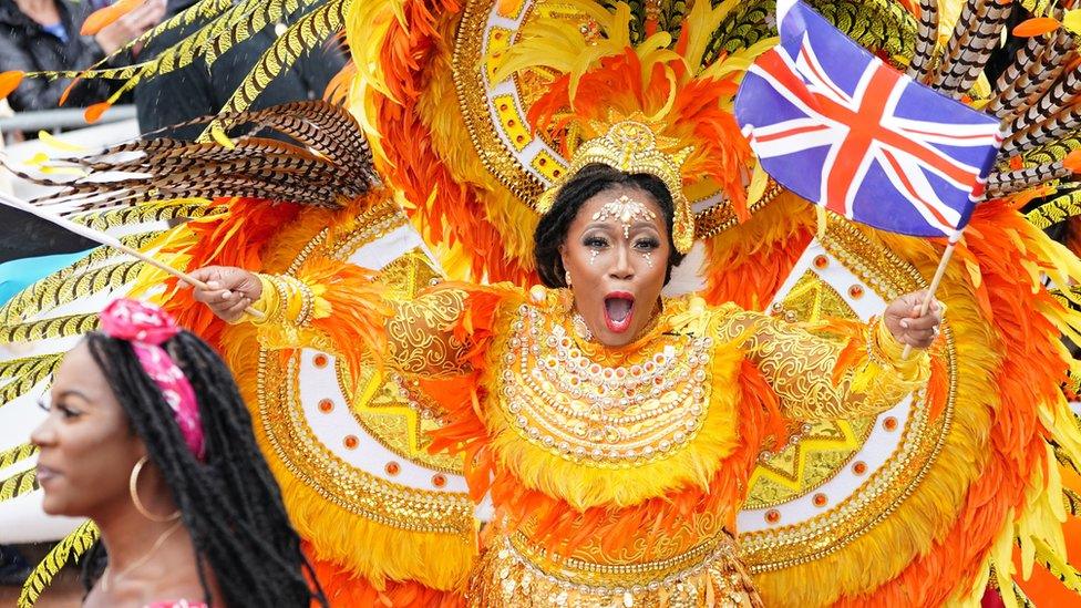 A performer in the Junkanoo carnival