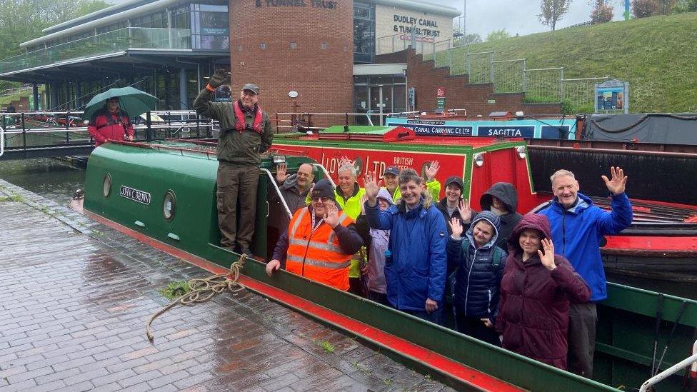 Volunteers on boat