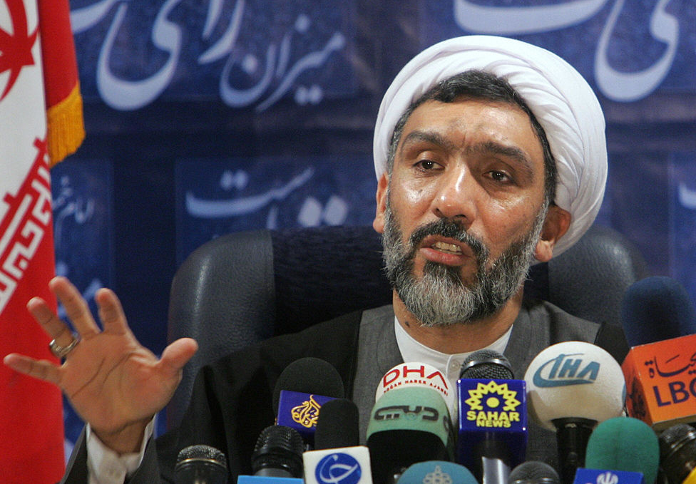 Mostafa Pourmohammadi speaks during a press conference in Tehran on 20 December 2006.