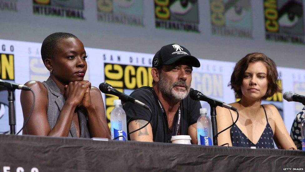 Danai Gurira, Jeffrey Dean Morgan and Lauren Cohan