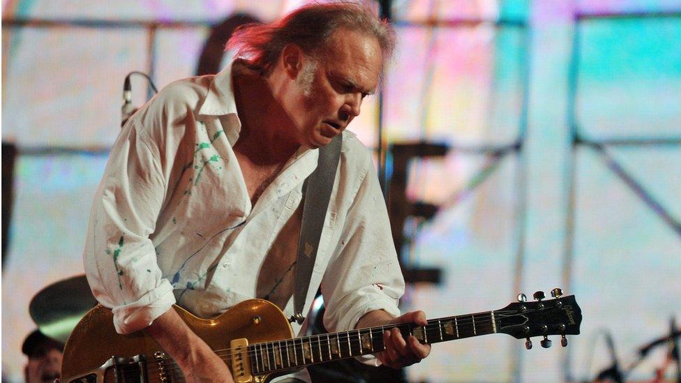 Neil Young on stage