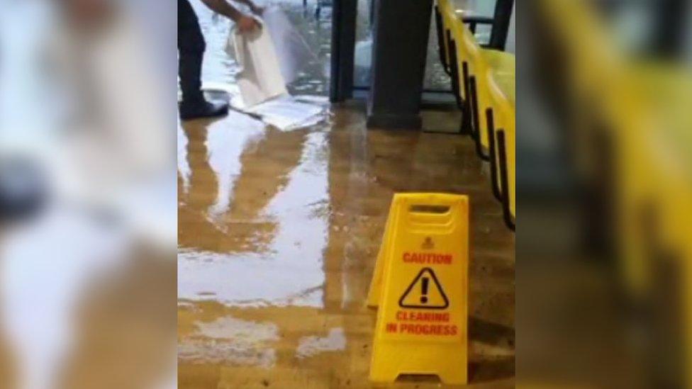 Flooding at Rotherham Hospital's A&E department