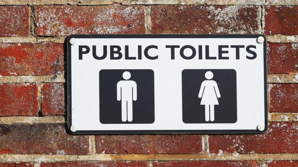 Public toilet sign