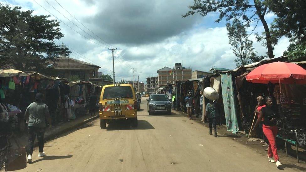 Traffic on a narrow road