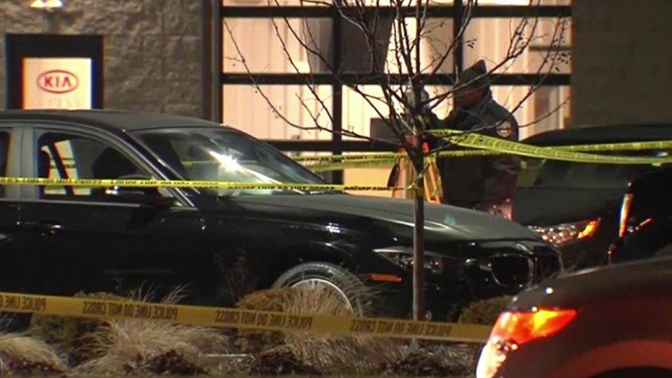 A car dealership in Michigan, the scene of a shooting