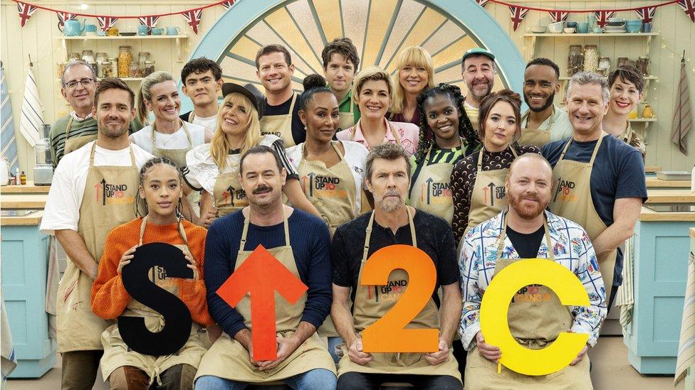 Stand up to Cancer celebrity bake off contestants