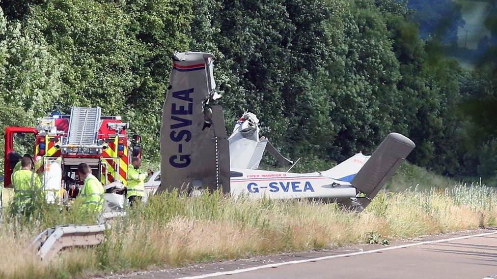 Crash scene in Monmouthshire