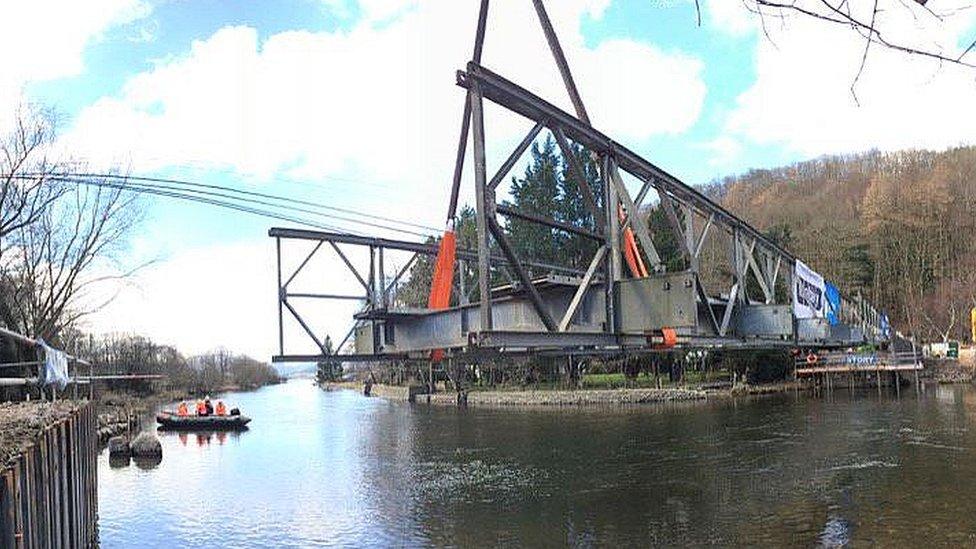 Temporary crossing at Pooley Bridge