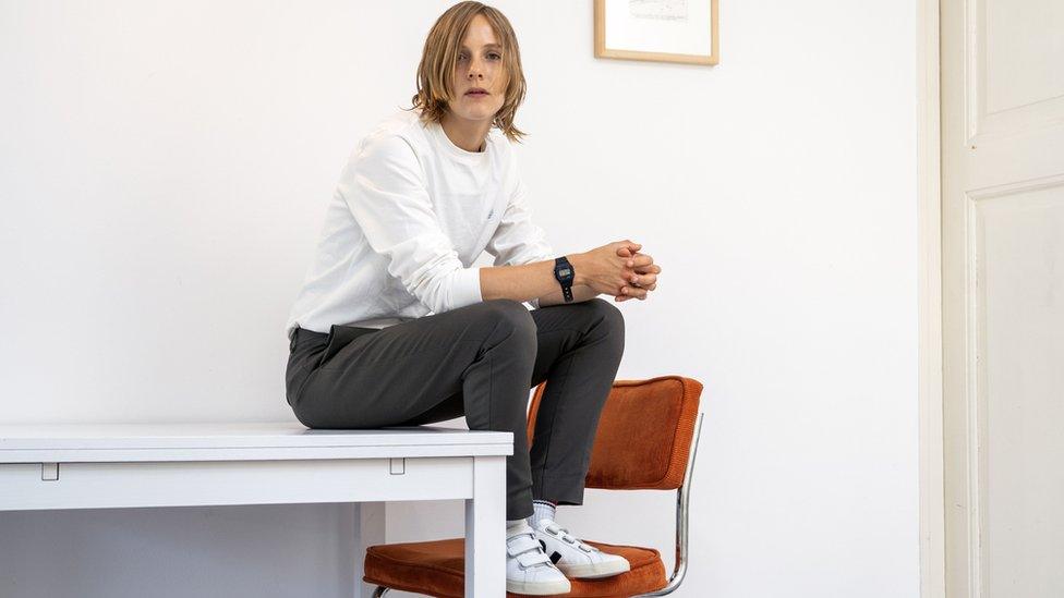 Dutch writer and poet Marieke Lucas Rijneveld poses during a photo session in Utrecht on July 22, 2020