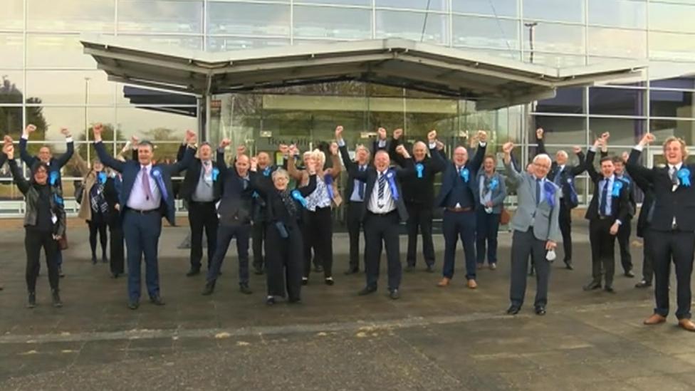 North East Lincolnshire councillors celebrating