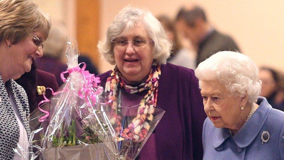 Queen at WI meeting, Sandringham