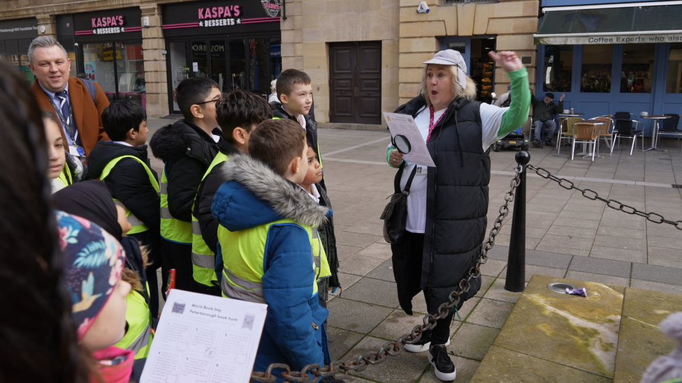 Children on a treasure hunt in Peterborough