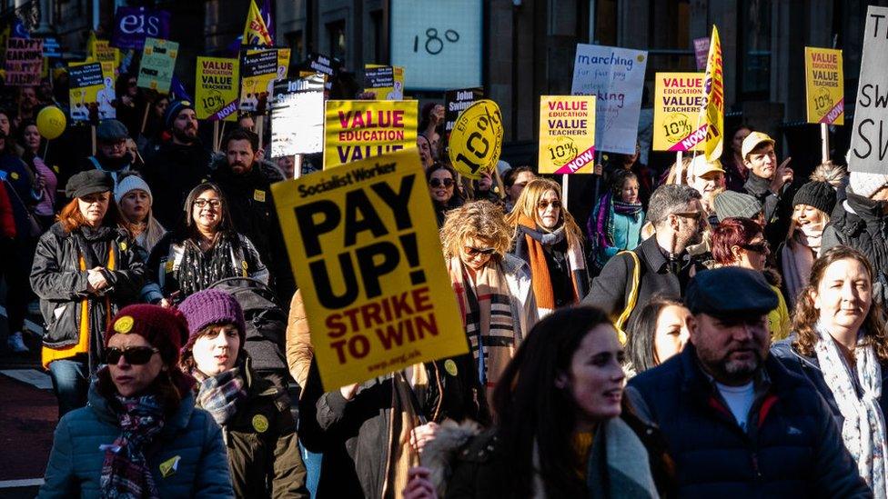 Teachers march in Glasgow