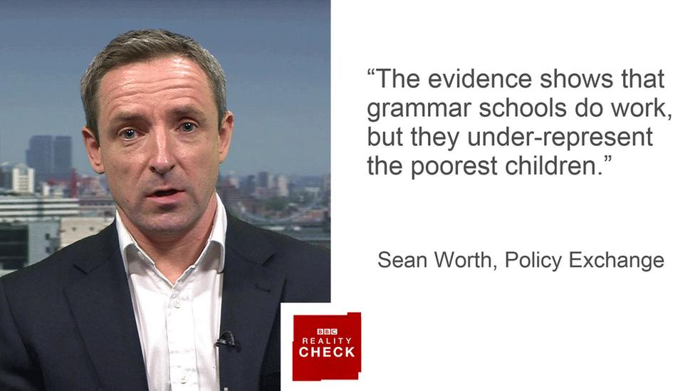 Sean Worth saying: the evidence shows that grammar schools work but they under-represent the poorest children.