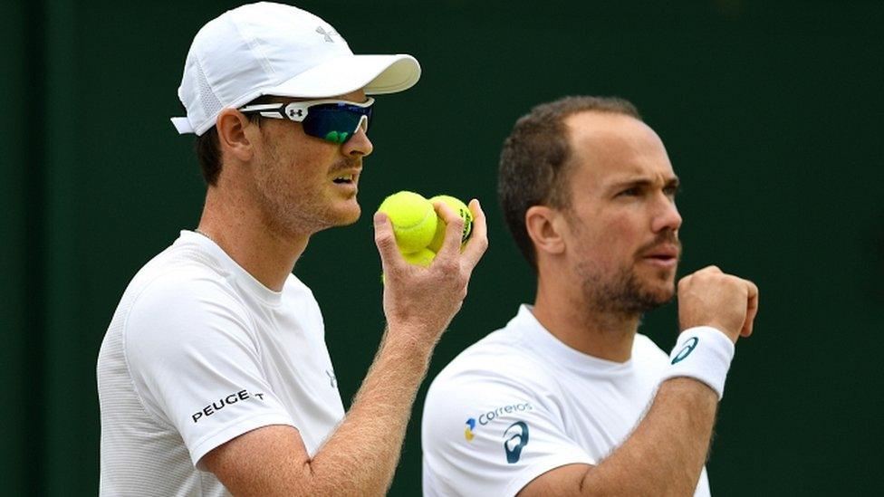 Jamie Murray (left) with doubles partner Bruno Soares