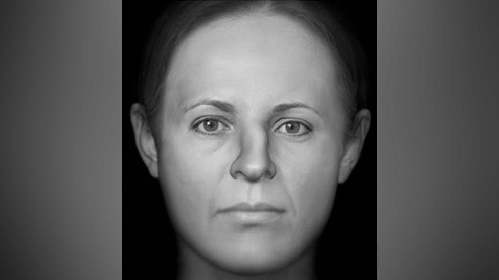 Recreation of woman's face.