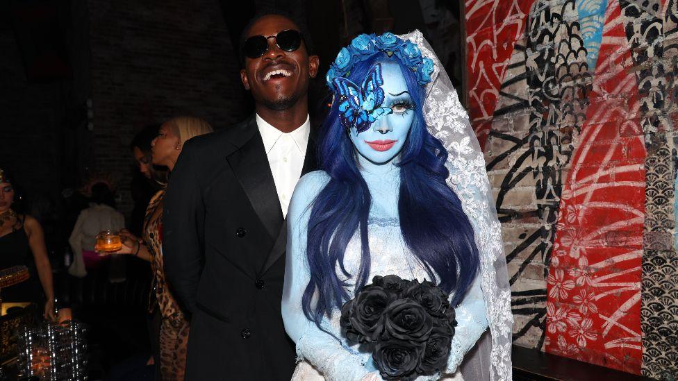 Damson Idris and La La Anthony attends 2025 Costume Couture Halloween Party on October 30, 2025 in New York City.