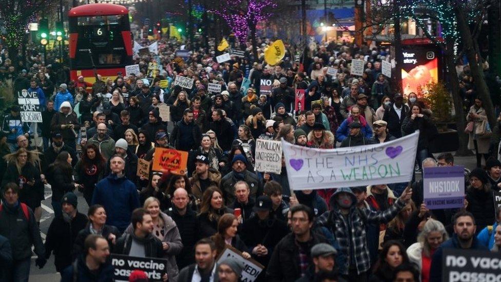 Anti-vaccine and anti-lockdown protest in London