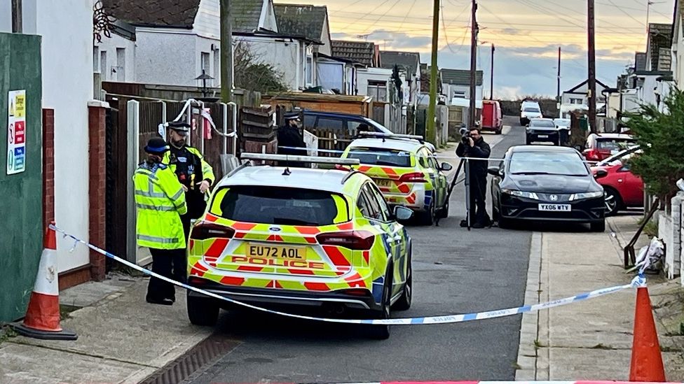 Police cordon in Jaywick.