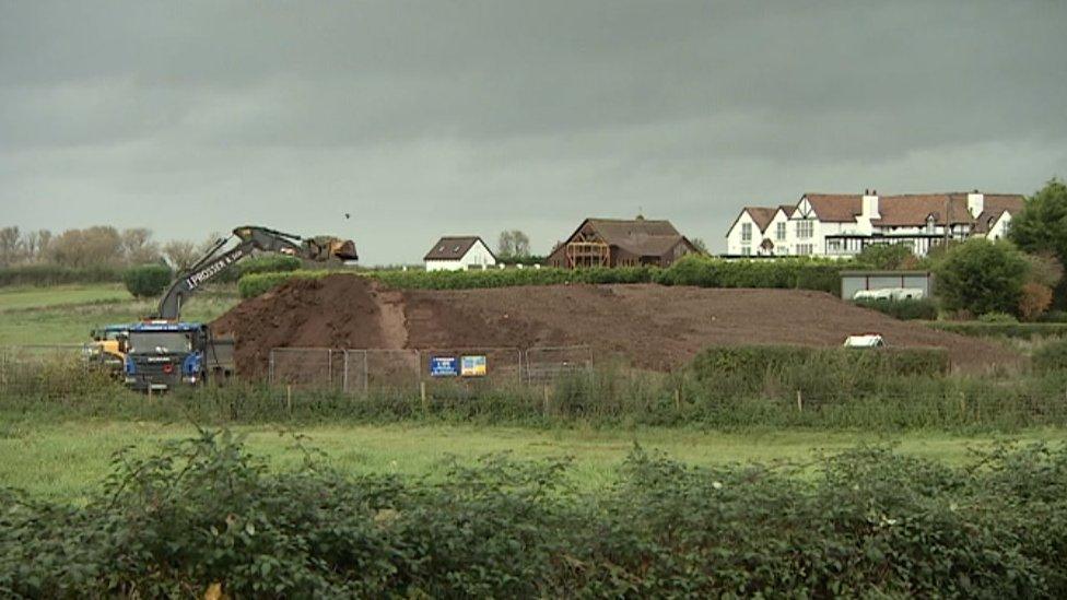 Work on the flood defences in Severn Stoke