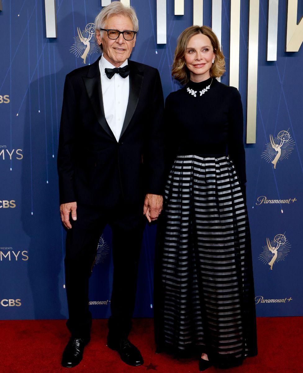 Harrison Ford and Calista Flockhart attend the 77th Primetime Emmy Awards at Peacock Theater on September 14, 2025 in Los Angeles, California