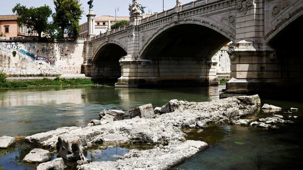 Ruins of an ancient bridge