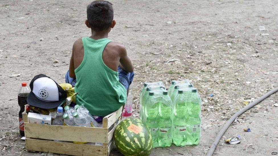 Young boy at Berlin reception centre