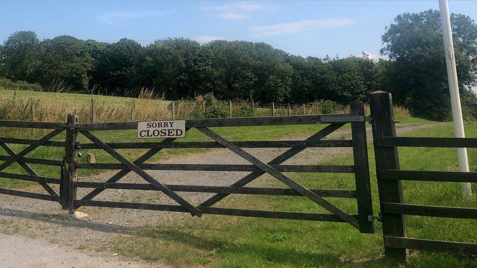 Closed sign at the site