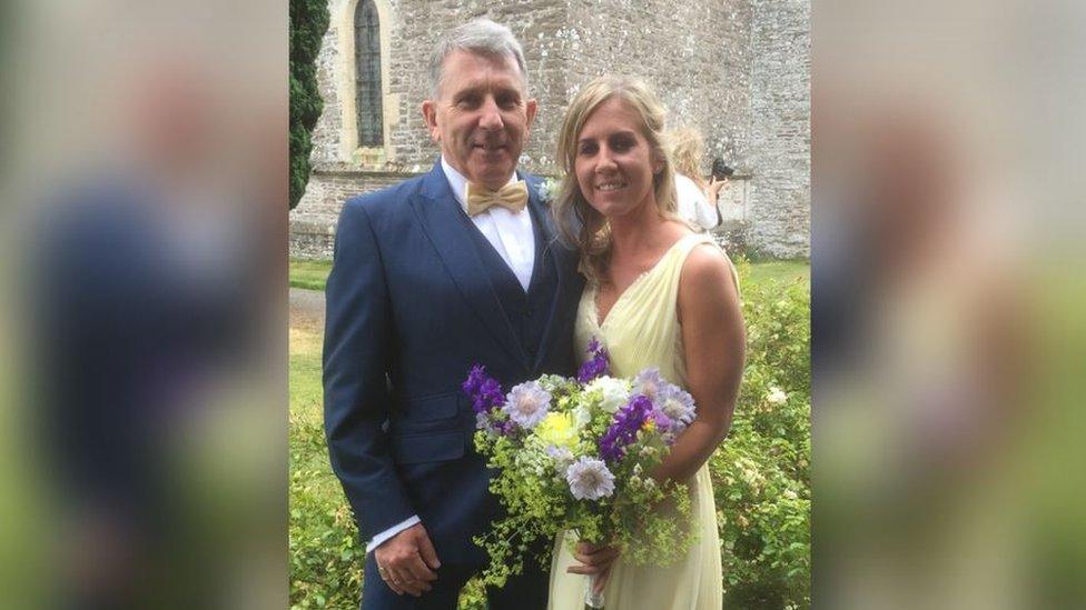 Rachel with her father, Steve Day, at a family wedding