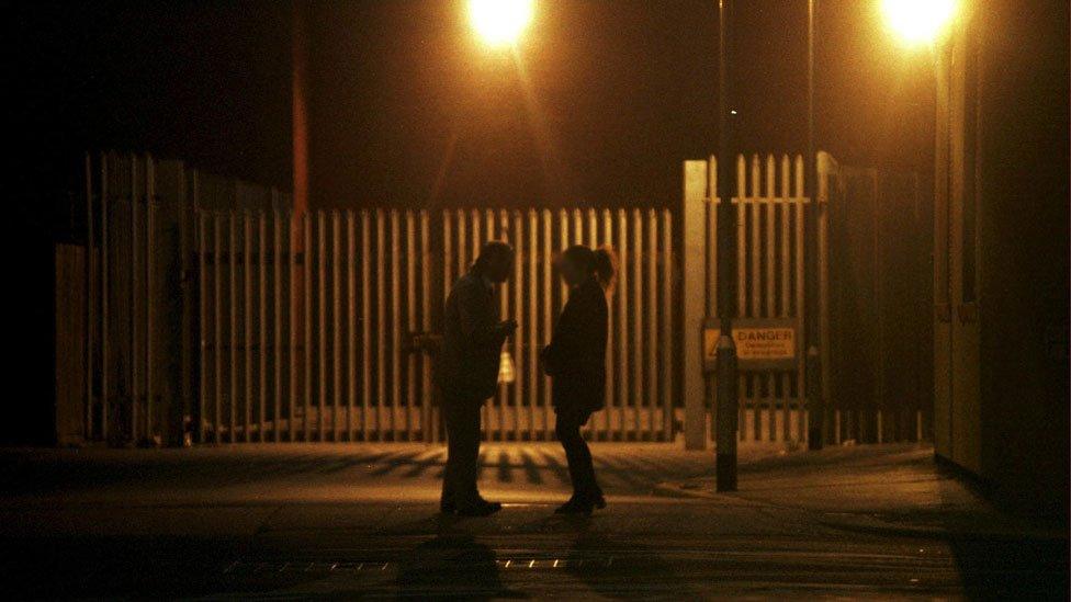 Prostitute and client near Hessle Road, Hull