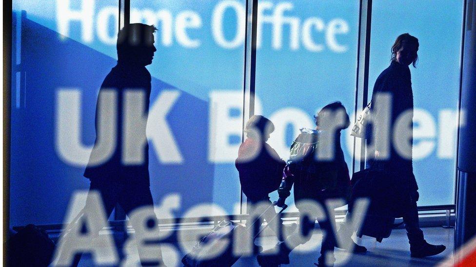 Home Office UK Border Agency sign at Edinburgh Airport