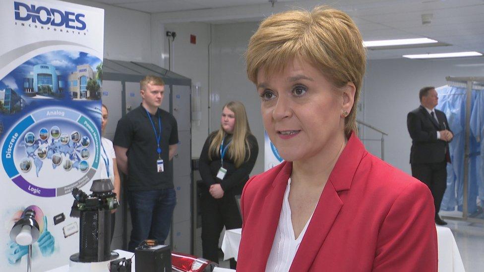 Nicola Sturgeon at the Diodes electronics plant on Monday