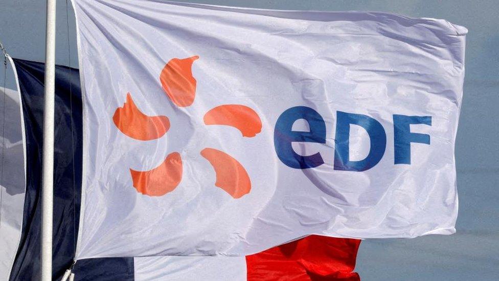 Flag displaying logo of EDF