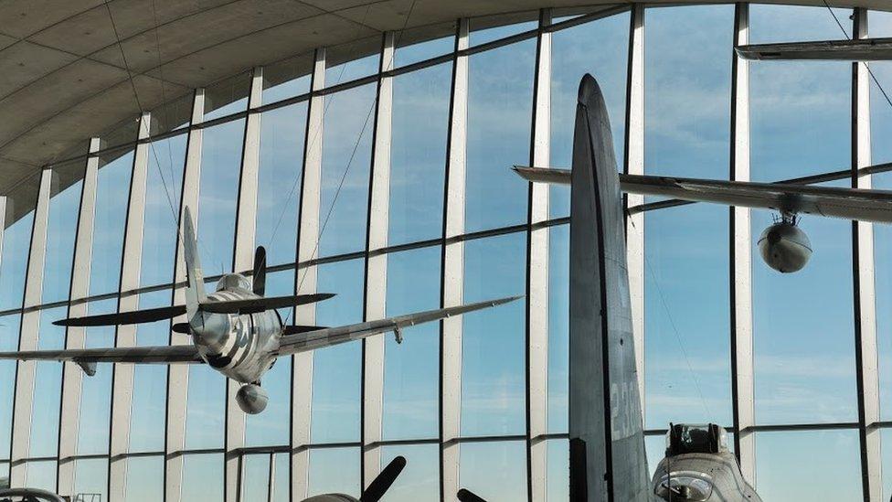 Views of the renovated American Air Museum at IWM Duxford