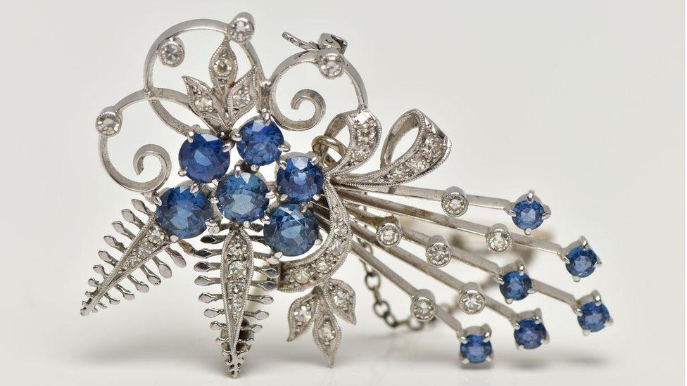 Sapphire brooch