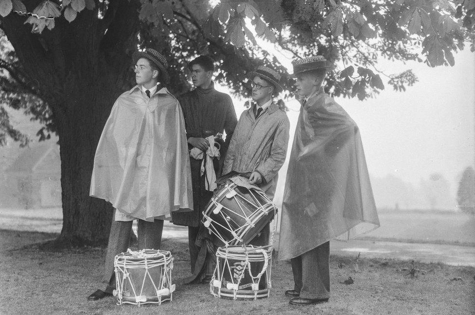 Schoolboys in a Coventry park