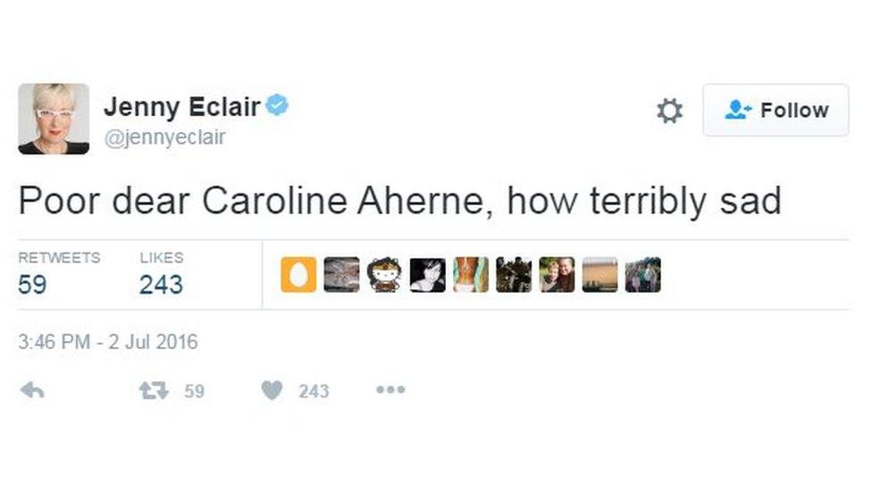 Poor dear Caroline Aherne, how terribly sad