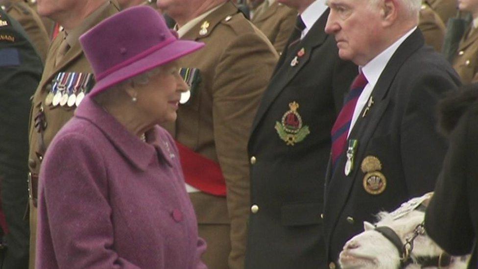 The Queen presented leeks to mark St David's Day