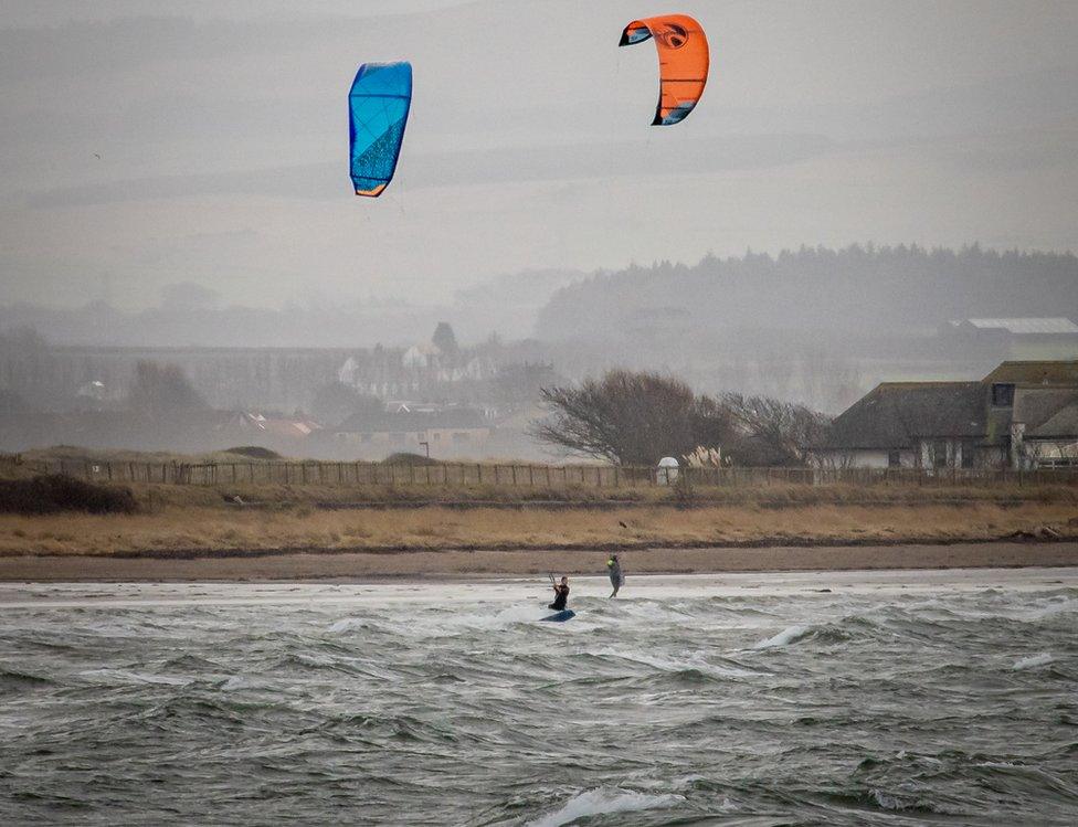 Kite surfers