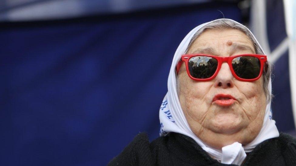 Hebe de Bonafini during a demonstration in Buenos Aires, 4 August 2016