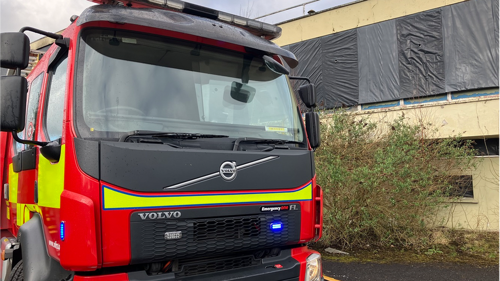 fire appliance at former faughan valley site