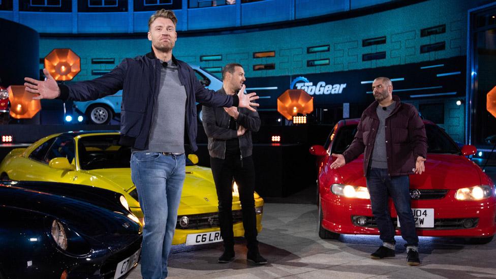 Andrew Flintoff, Paddy McGuinness and Chris Harris on Top Gear