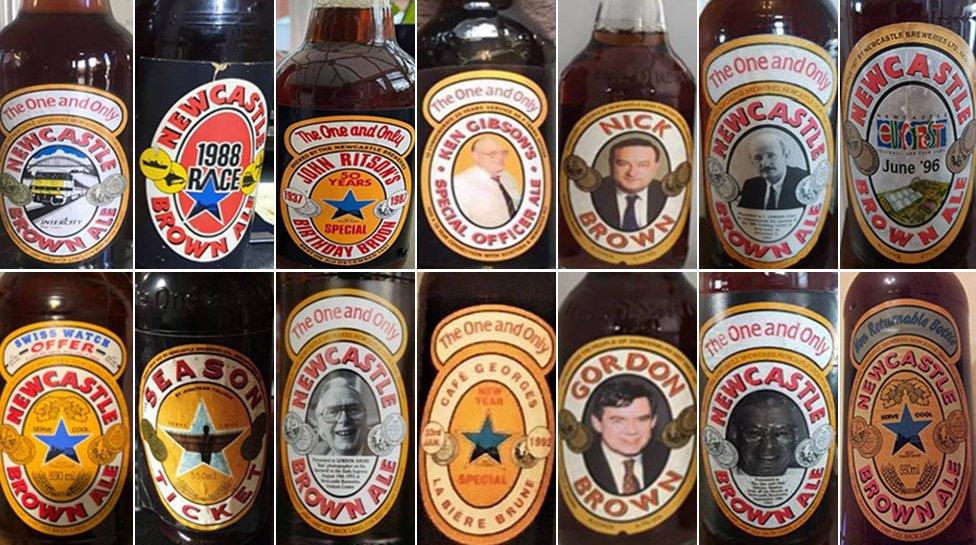 Composite image of bottles of Brown Ale